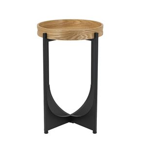 <b>Brown</b> Tray Top Coffee <b>Table</b> 15x15x22\" with Black Geometric Base - Product Image 3