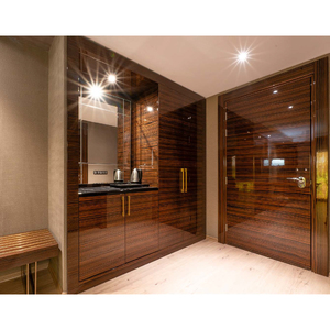Ensemble de meubles d'hôtel modernes et écologiques en panneaux de bois durables avec lampe murale et table console pour espaces hôteliers - Product Image 6