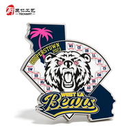 Pins de baseball personnalisés lumineux à LED, badges rotatifs en métal pour équipes sportives, souvenirs