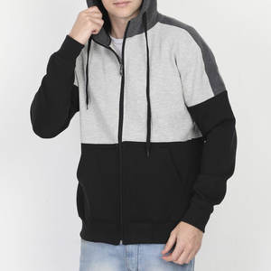 Sudadera con capucha y cremallera para hombre, premium, bordada, con bloques de color |   Chaqueta Oversize de Forro Polar Estilo Urbano |   Entrenamiento Deportivo Urbano - Product Image 3