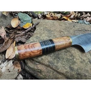 Ahmad Fabric Custom Handmade 13-Inch Damascus Steel Chef <b>Knife</b> with Leather Sheath Beautiful Handle Customizable Supported - Product Image 5