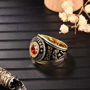 Anillo de Graduación Universitario Personalizado BOJ School Ring 049, Anillo de Colegio Secundario para Ella, con Piedra de Nacimiento, Plata 925, ¡Oferta! - Product Image 3