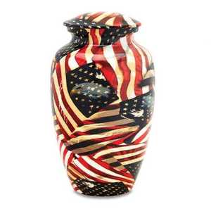 <b>Purple</b> Glass Cremation Urn with Abstract Brush Finish and Secure Lid Paired with Velvet Memorial Bag - Product Image 6