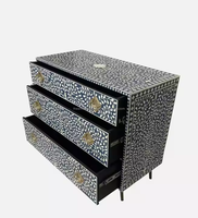 Commode de luxe moderne en os de nacre, fabriquée à la main, design durable, artisanat, couleur et taille personnalisables pour la maison et le salon