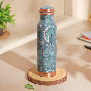 Botella de Agua de Cobre con Diseño Esmaltado, Aislamiento Térmico, Accesorio para Yoga, Botella de Vidrio para la Escuela, Yoga, Oficina, Apta para Lavavajillas - Product Image 2