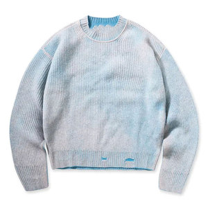 Pull en coton 100 % pour homme, coupe ample, respirant, tricoté, style streetwear personnalisé, effet délavé, collection 2026 - Product Image 1