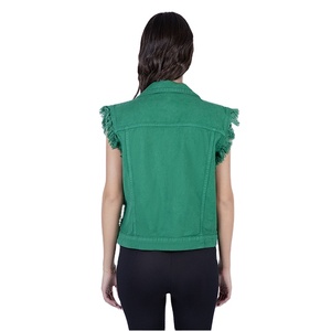 New Arrival 100% Cotton Quilted Knitted Stretchable Breathable Acid Wash Multi Pockets Distressed Sleeves Plain Women's - Product Image 6