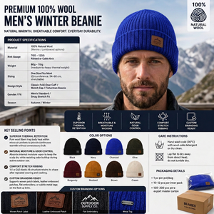 Casquette Trucker Unisexe Tendance en Coton Dobby Multi-Panneaux avec Revers Pliable, Respirante pour le Sport et l'Extérieur en Hiver - Product Image 2