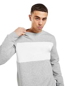 Sweat-shirt à manches longues et col rond en coton 100% pour homme, noir et blanc, personnalisable avec logo imprimé, en gros - Product Image 4