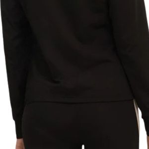 Blouson bomber noir pour femme, fermeture éclair intégrale, col montant, manches longues, en polyester tricoté, vêtement de sport décontracté, tenue d'automne - Product Image 5