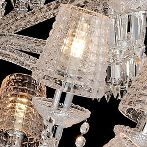 Lámparas de Araña Tradicionales Vintage con Pantallas de Cristal Curvas de Forma Redonda para Salones Grandes o Vestíbulos Amplios, Elegancia Baccarat - Product Image 5