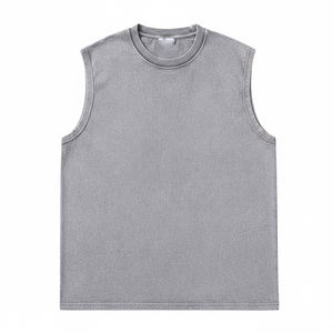 Débardeur de sport décontracté sans manches pour homme, débardeur en coton peigné de haute qualité pour femme - Product Image 2