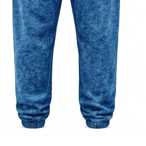 Conjunto Deportivo para Hombre, Azul, Lavado Ácido, 100% Algodón, 480 gsm, Alta Calidad, con Pedrería, Pantalones Largos con Cordón Ajustable, Ropa Casual - Product Image 6