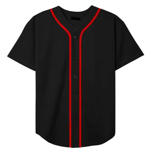 Hot Selling Men's Softball\Baseball Button Down Mesh Jersey Solid 100%<b>Polyester</b> Customizable V-neck Plus Size Team <b>T</b>-<b>Shirt</b> - Product Image 5