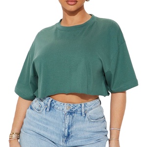 Camiseta Corta de Cuello Redondo de Alta Calidad con Nuevo Diseño, Camiseta Deportiva de Manga Corta de Algodón Premium para Mujer - Product Image 1