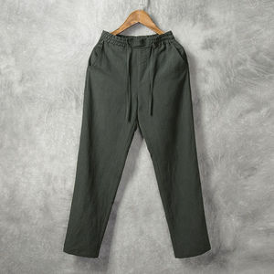 Men's Comfortable Casual <b>Trouser</b> 100% Cotton Breathable Quick Dry Drawstring Mid Waist Lightweight <b>Summer</b> OEM ODM Customizable - Product Image 6