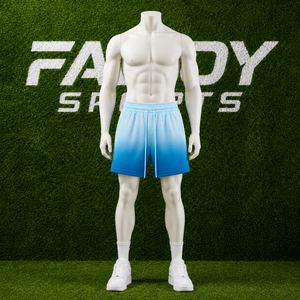 Shorts de sport pour hommes personnalisés à dégradé ombré en mesh respirant, shorts d'entraînement de basketball, shorts de gym athlétiques, shorts de streetwear à séchage rapide, shorts d'été - Product Image 2