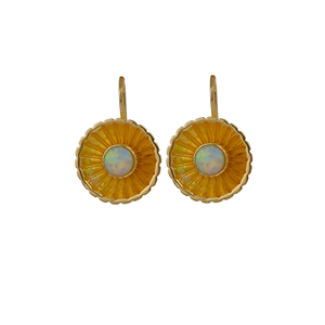 Ethiopian Opal Sunburst Dangle <b>Hook</b> <b>Earrings</b>-Statement Welo Fire Opal <b>Earrings</b>-Handmade Gold Plated Jewelry Gift For Her R - Product Image 4