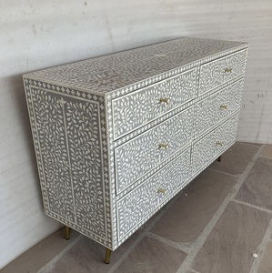 ILAHI's Bone Inlay <b>Drawer</b> Modern Design Agate Detailing <b>Storage</b> Portable Home Furniture - Product Image 1