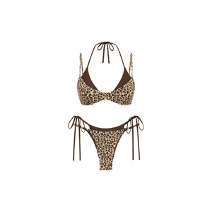 Conjunto de Bikini Blanco de Dos Piezas con Bordado de Cuentas Personalizado, Escote Halter, Tela de Algodón/Spandex de Alta Calidad, Traje de Baño Transpirable - Product Image 2