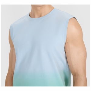 เสื้อกล้ามออกกำลังกายผู้ชายสีพื้นขายดี รับสั่งทำสีพื้น เสื้อกล้ามออกกำลังกายแห้งเร็ว ระบายอากาศได้ดี - Product Image 4