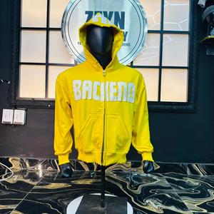 Wholesale Distressed Embroidery Sunfaded <b>Hoodies</b> 100% Cotton Oversized Heavyweight <b>Yellow</b> Men's Printed Hoodie - Product Image 1