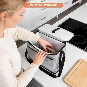 <b>Extra</b> <b>Large</b> Utility <b>Tote</b> <b>Bag</b> with Reflective Strip Standing Reusable Grocery <b>Bags</b> with Hard Bottom Collapsible Utility <b>Tote</b> - Product Image 6