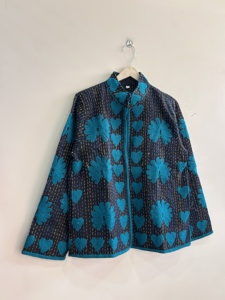 New Cotton <b>Kantha</b> With Suzani Embroidered <b>Jacket</b> Summer Women <b>Jackets</b> - Product Image 4