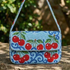 Sac fourre-tout en toile de coton brodé à la main pour femme, avec perles de rocaille, durable, écologique, sac à bandoulière, mode décontractée, shopping - Product Image 1