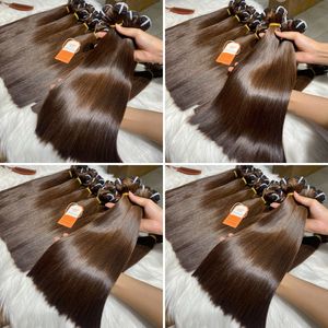 Extensiones de cabello de trama de Color marrón recto de hueso de moda caliente 100% paquetes de tejido de cabello vietnamita crudo precio al por mayor - Product Image 2