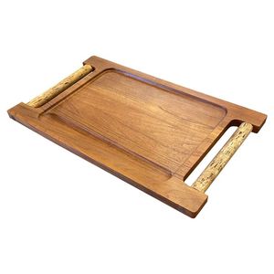 Bandeja Rectangular de Madera de Mango de Alta Calidad, Moderna, Ecológica, Apta para Lavavajillas, con Asas, para Uso en la Cocina - Product Image 2