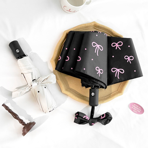 ร่มพับสามตอนลายแมวพิมพ์ลายอัตโนมัติพร้อมโลโก้สั่งทำขายส่ง สำหรับผู้หญิง ของขวัญขายปลีก ของที่ระลึกสำหรับการเดินทาง - Product Image 4
