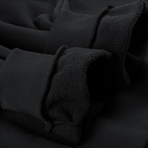 Sudadera con Capucha Extra Grande para Hombre, de Felpa, Color Negro Sólido, Estilo Casual, Corte Regular, Sudadera Tejida para Otoño - Product Image 4