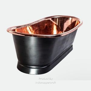 Luxury Hammered Copper Bathtub Freestanding High Back Design with Polished Finish, Antique Style Handcrafted Tub for Elegant. - Product Image 5