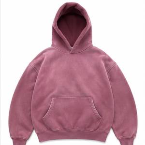 เสื้อฮู้ดดี้โอเวอร์ไซส์ผู้ชาย สีพื้น มีกระเป๋า ดีไซน์สตรีทแวร์ สำหรับฤดูใบไม้ร่วง ผ้าฝ้าย 100% เฟรนช์เทอร์รี่ แขนยาวแบบปกติ - Product Image 1