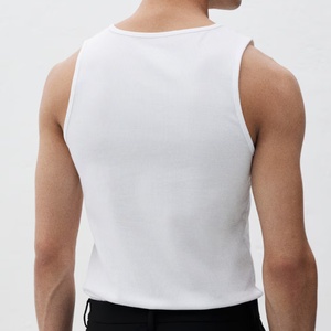 Camiseta sin mangas de algodón acanalado para hombre, ideal para verano, gimnasio, cómoda, de secado rápido, personalizable. - Product Image 6