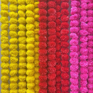 Indian <b>gold</b> Garland Artificial Flowers for Wedding Party Diwali Mexican Day Haldi Mehndi Wedding Decorations Party <b>Strings</b> - Product Image 6