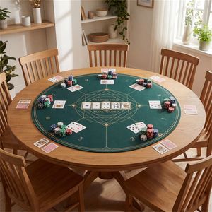 Tappetino da Poker Rotondo Pieghevole Verde da 40 Pollici con Base in Gomma Antiscivolo, Tavolo da Gioco Portatile di Qualità Professionale con Borsa per il Trasporto - Product Image 2