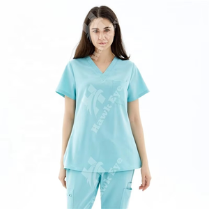 Offre Spéciale – Uniformes Médicaux à Manches Courtes pour Femmes, Détection d'Aiguilles, Tissu Tissé 90% Polyester-10% Spandex, Soins Infirmiers - Product Image 2