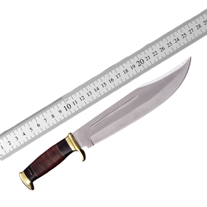 Couteau Bowie artisanal, forgé sur mesure, à lame fixe, pour la chasse, avec manche gainé de cuir, couteau de survie robuste, vente en gros - Product Image 5
