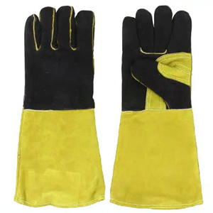 Gants de sécurité industriels TIG en cuir de vachette pleine fleur avec doublure polaire intégrale, certifiés CE, avec manchette de sécurité durable pour soudeurs - Product Image 2