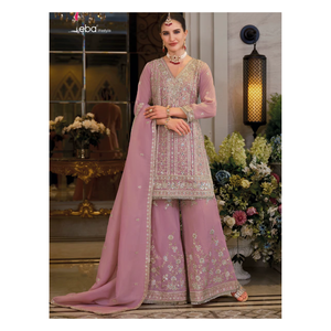 Ensemble Kurta Palazzo de créateur Simer avec broderies riches, tenue ethnique moderne pour femmes, collection festive - Product Image 1