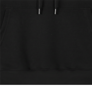 Sweat-shirt à capuche noir premium épais unisexe coupe oversize en mélange de coton, vierge pour logo personnalisé, fabricant grossiste - Product Image 5