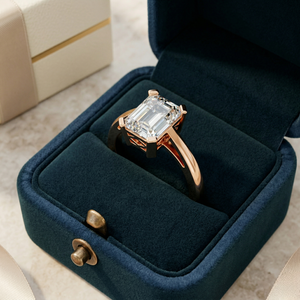 Fine Jewel Four Claw Prong 2CT Emerald Cut VVs1 Moissanite S925 Sterling <b>Silver</b> Signet Wedding Engagement <b>Ring</b> for Women Gift - Product Image 2