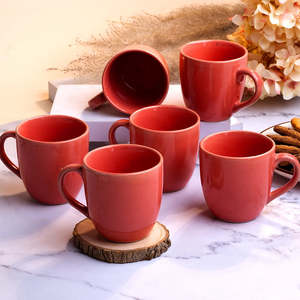 <b>Set</b> of 6 Peach Blossom Ceramic <b>Tea</b> <b>Cups</b> - Product Image 5