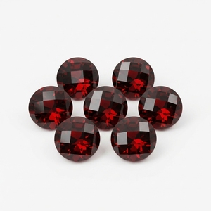 Grenat rouge naturel de qualité supérieure, 8 mm, rond, taille briolette, pierres précieuses en vrac, grenat du Mozambique calibré, lot de bijoux en gros - Product Image 1