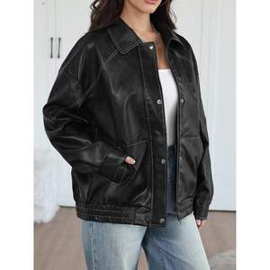 Chaquetas de Cuero Extra Grandes Personalizadas para Mujer, Otoño 2025, Logotipo Personalizado, Abrigos de Invierno Estilo Universitario, Prendas Exteriores de Satén Sólido, Estilo Bomber - Product Image 6