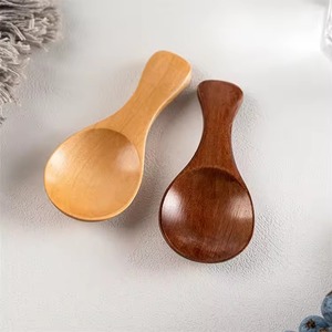 Petite cuillère en bois écologique de conception coréenne, manche court, mini-cuillère à condiments, cuillère en bois naturel pour thé, miel, café, REHMAN CRAFT - Product Image 3