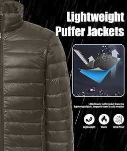 Men's <b>Packable</b> Puffer <b>Jacket</b> Lightweight Warm Winter Puffy Coats Windproof Insulated <b>Jacket</b> for Casual Hiking Travel - Product Image 4