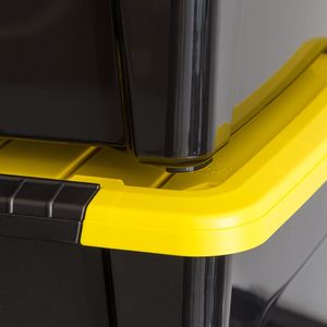 94 Qt. Contenitori con Coperchi - Set da 3, Contenitori Impilabili per Casa, Garage e Articoli Stagionali - Durevoli e Sicuri - Product Image 4